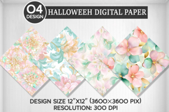 Flowers Seamless Digital Paper, Flowers Background Product Image 1