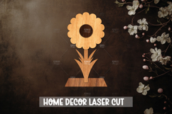 Flowers Stand Decor Laser Cut SVG, Wood cut flower SVG Product Image 1