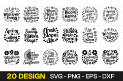 Wildflower Floral Quotes Typography Designs SVG PNG Product Image 1
