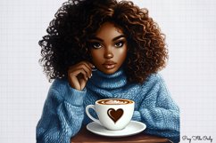 Coffee Shop Girls Clipart PNG Product Image 1