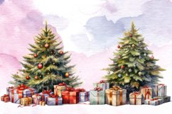 Watercolor Christmas Tree Clipart Sublimation, Watercolor Product Image 7