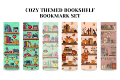 Cozy Cute Bookshelf Bookmark,Pastel Themed Library Set Product Image 7