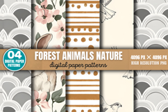 Forest Animals Nature Digital Background Paper PNG Product Image 1