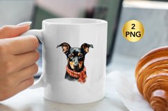 Cute Christmas doberman clipart, doberman Sublimation Product Image 3