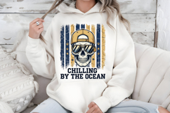 Cool Skull Summer PNG Chilling By The Ocean Sublimation Product Image 7