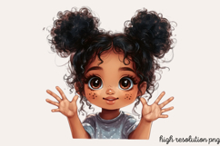 Peekaboo African Black Girl Clipart PNG Product Image 1
