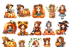 Autumn Girls Clipart, Autumn Clipart, Fall Clipart PNG Product Image 7