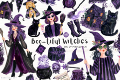 Boo-tiful Witches Clipart Product Image 1