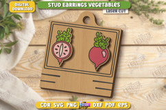 Food Stud Earrings Laser Cut | Shape of Vegetables | Jewelry Product Image 1