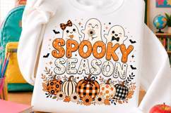 Cute Spooky Season Ghosts Pumpkins PNG Product Image 1
