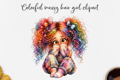 Colorful Messy Hair Girls Clipart Bundle PNG Product Image 18