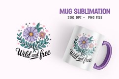Flower mug sublimation png Product Image 1
