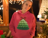 Latch Hook Yarn Faux Embroidery Christmas Tree PNG Design Product Image 3