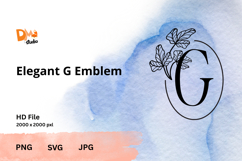 Elegant Emblem Monogram - Botanical Letter SVG | JPG | PNG Product Image 1