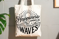 Happiness Comes In Waves Svg, Summer Vibes Svg, Beach Svg. Product Image 8