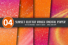 Sunset Glitter Bokeh Digital Paper Product Image 1