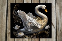 Swan | 8 black &amp; gold skinny tumbler Sublimation designs Product Image 7