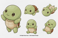 15 Bundle Watercolor Baby Turtle Cute Turtle Ocean Animal Product Image 7