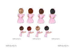 Mother daughters clipart, mom 4 girls clipart, mom clipart Product Image 6