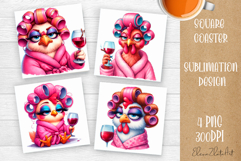 Sarcastic chicken wine Sublimation, Coaster Product Image 1
