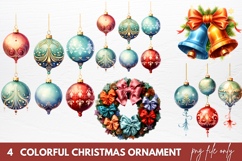 Watercolor Colorful Christmas Collection Clipart Product Image 1