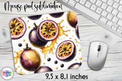 Passion Fruit Mouse Pad, Tropical Summer Fruits Sublimation Product Image 1