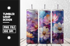 Watercolor flower pattern Tumbler Wrap | Sublimation Product Image 1