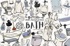 Hand-drawn Bathroom Clipart Set Product Image 1