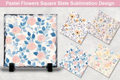 Pastel Flowers Square Sublimation Slate Designs Product Image 1