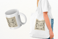 Vintage 1950 Summer Postage Stamps PNG Clipart Product Image 3