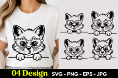 Fox Peeking Cartoon SVG PNG Product Image 1