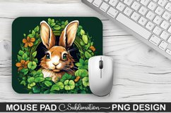 St. Patrick&#039;s Day Bunny Sublimation Mouse Pad Design Product Image 1