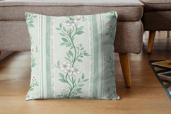 Sage Toile Digital Paper Pack, Vintage Floral Toile, Gingham Product Image 6