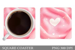 Heart Coaster Design. Valentine Coaster Sublimation Product Image 1