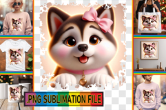 Sweet TOTE BAG Art Ideas PNG, 3D Dog Product Image 1