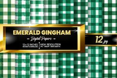 Emerald Gingham Digital Papers 12 Variations Product Image 1