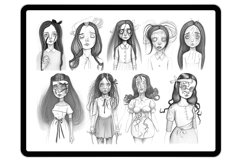 40 Procreate Surreal Girls Part-1 Stamp Brushes Product Image 3