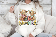 Hello Summer PNG Highland Cow Clipart Cute Calf Sublimation Product Image 7