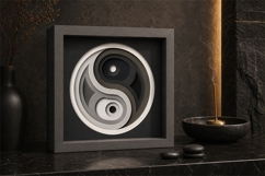 Yin Yang Shadow Box Layered Paper Cut Product Image 3