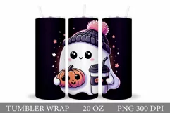 Cute Ghost Tumbler Sublimation. Ghost Halloween Tumbler Product Image 1