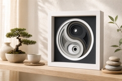 Yin Yang Shadow Box Layered Paper Cut Product Image 4