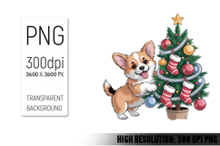 Cute Christmas Dog, Animal Sublimation Clipart PNG Product Image 1