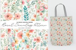 DIgital paper Flower Watercolor Seamless Pattern Product Image 1