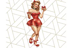 Vintage Glamorous Christmas Party Clipart PNG, Holiday Png Product Image 3