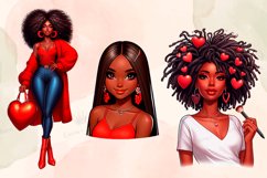 Valentines Day Clipart, Valentine Afro Girls, Love Clipart. Product Image 6