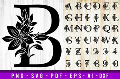 Floral Monogram Letters SVG Bundle, Flower Monogram Font SVG Product Image 6