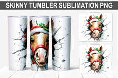Christmas Horse Tumbler Wrap PNG - Festive Horse Design Product Image 1