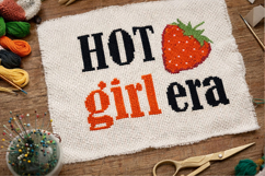Cross stitch Hot girl era pattern strawberry and viral phase Product Image 7