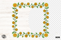 Sunflowers Doodle Frames PNG Product Image 1