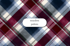 Red Blue Plaid Seamless Pattern Digital Paper Background Product Image 1